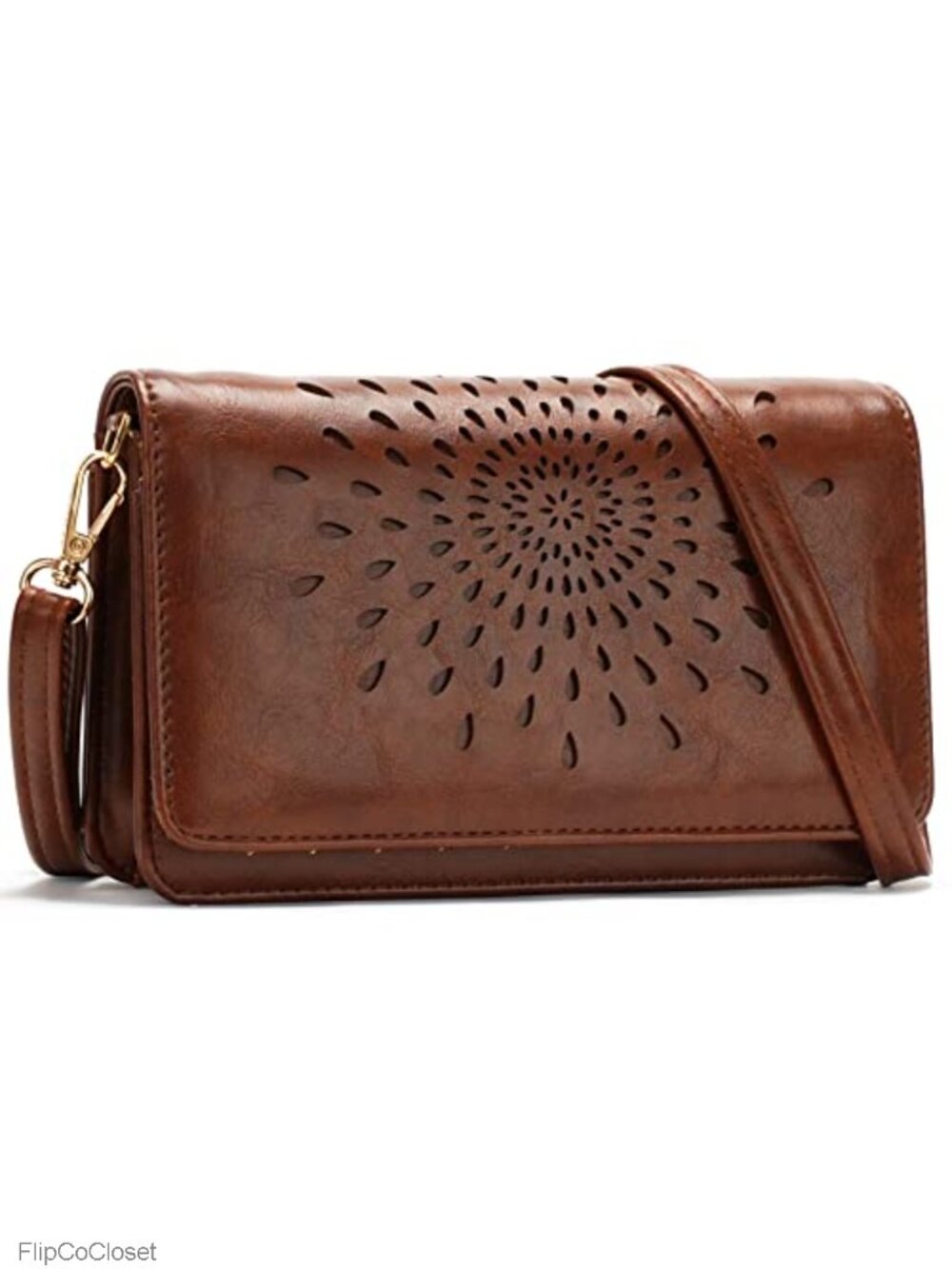 Vegan Leather RFID Crossbody Bag Wristlet Wallet Phone Purse
